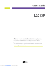 LG FLATRON L2013P User Manual