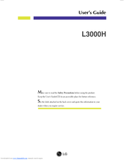 LG FLATRON L3000H User Manual