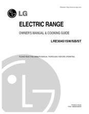 LG LRE30451ST Owner's Manual & Cooking Manual