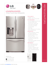 LG LFX25975SW - 24.7 cu. ft. Refrigerator Specification Sheet