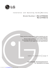 LG RU-27FB30C Installation And Operating Manual