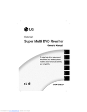 LG GSA-5163D - 16x8x6 DVD±RW/RAM DL USB 2.0/FireWire External Drive Owner's Manual