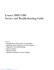 Lenovo 3000 V100 0763 Supplementary Manual