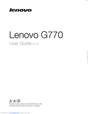 Lenovo G770 10372 User Manual