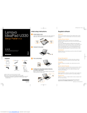Lenovo IdeaPad U330 2267 Quick Start