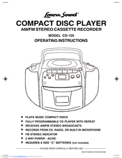 Lenoxx CD-105 Operating Instructions Manual
