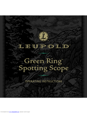 Leupold GREEN RING SPOTTING SCOPE Operating Instructions Manual