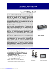 LevelOne FSW-0507TX Datasheet