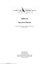 NSI MIDI 616 Operation Manual
