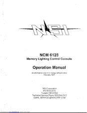 NSI NCM 6128 Operation Manual