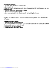 Lexar LDP-600 Firmware Update