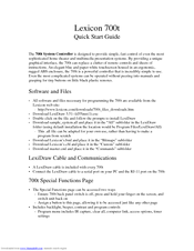 Lexicon 700t Quick Start Manual