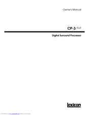 Lexicon CP-3 PLUS - THEORY AND DESIGN REV 2 Owner's Manual
