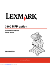 Lexmark X850E - Mfp Setup Manual