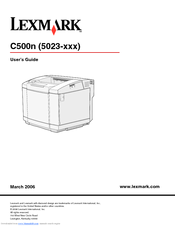 Lexmark 22R0010 - C 500n Color Laser Printer User Manual