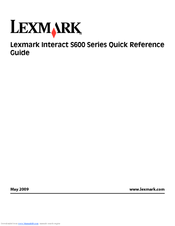 Lexmark INTERACT Interact S605 Quick Reference Manual