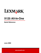 Lexmark 13H0300 - X 125 Color Inkjet Quick Reference