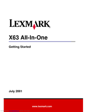 Lexmark 13H0027 - X 63 Color Inkjet Getting Started Manual