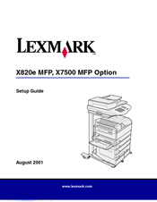 Lexmark X820E Setup Manual