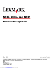 Lexmark C532N - C Color Laser Printer Menus And Messages Manual