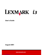 Lexmark i3 User Manual
