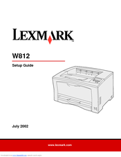 Lexmark 812tn - W B/W Laser Printer Setup Manual