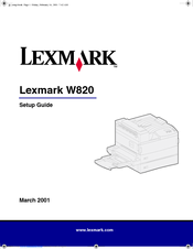 Lexmark 820dn - W B/W Laser Printer Setup Manual