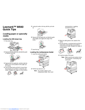 Lexmark W840n Quick Tips