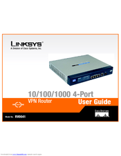 Linksys RV0041 - 10/100/1000 VPN Router User Manual