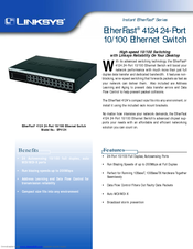 Linksys 4124 - EtherFast - Switch Specifications