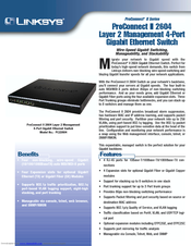 Linksys PC22604 - ProConnect II 2604 Switch Specifications