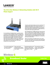 Linksys WRT54G-TM Product Data