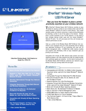 Linksys PPS1UW - EtherFast Wireless-Ready USB PrintServer Print Server Specifications