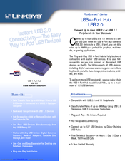 Linksys USB2HUB4 - ProConnect USB Hub Specifications