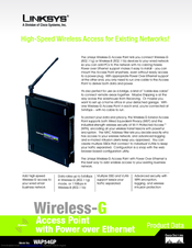 Linksys WAP54GP Product Data