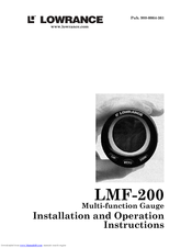 Lowrance LMF-200 Installation And Operation Instructions Manual