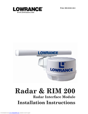 Lowrance 200 Installation Instructions Manual