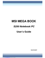 MSI MEGA BOOK  S250 User Manual