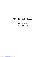 MSI P320 User Manual