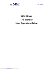 MSI PF560 User Operating Manual