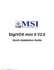 MSI DigiVOX mini II V2.0 Quick Installation Manual