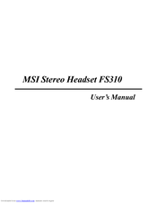 MSI FS310 User Manual