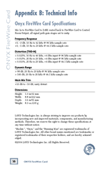 Mackie FireWire Specifications