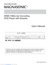 Magnasonic MDVHD360 User Manual
