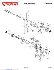 Makita HP2070F Parts Breakdown