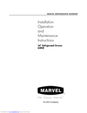 Marvel 60RDE Installation, Operation And Maintenance Instructions