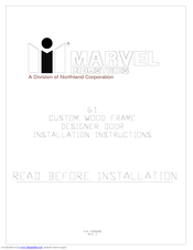Marvel 6SWCE-BD Installation Instructions