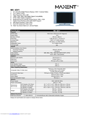 Maxent MX-42V1 Specification