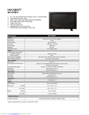 Maxent MX-42VM10 Specification