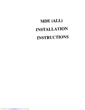 Maytag mde6000ayw Installation Instructions Manual